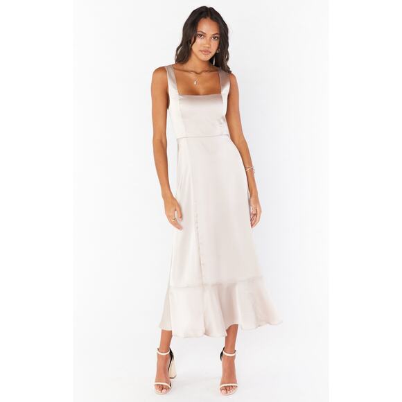 Show Me Your Mumu Claire Midi Dress Show Me the Ring Satin XL NWT - Picture 8 of 8